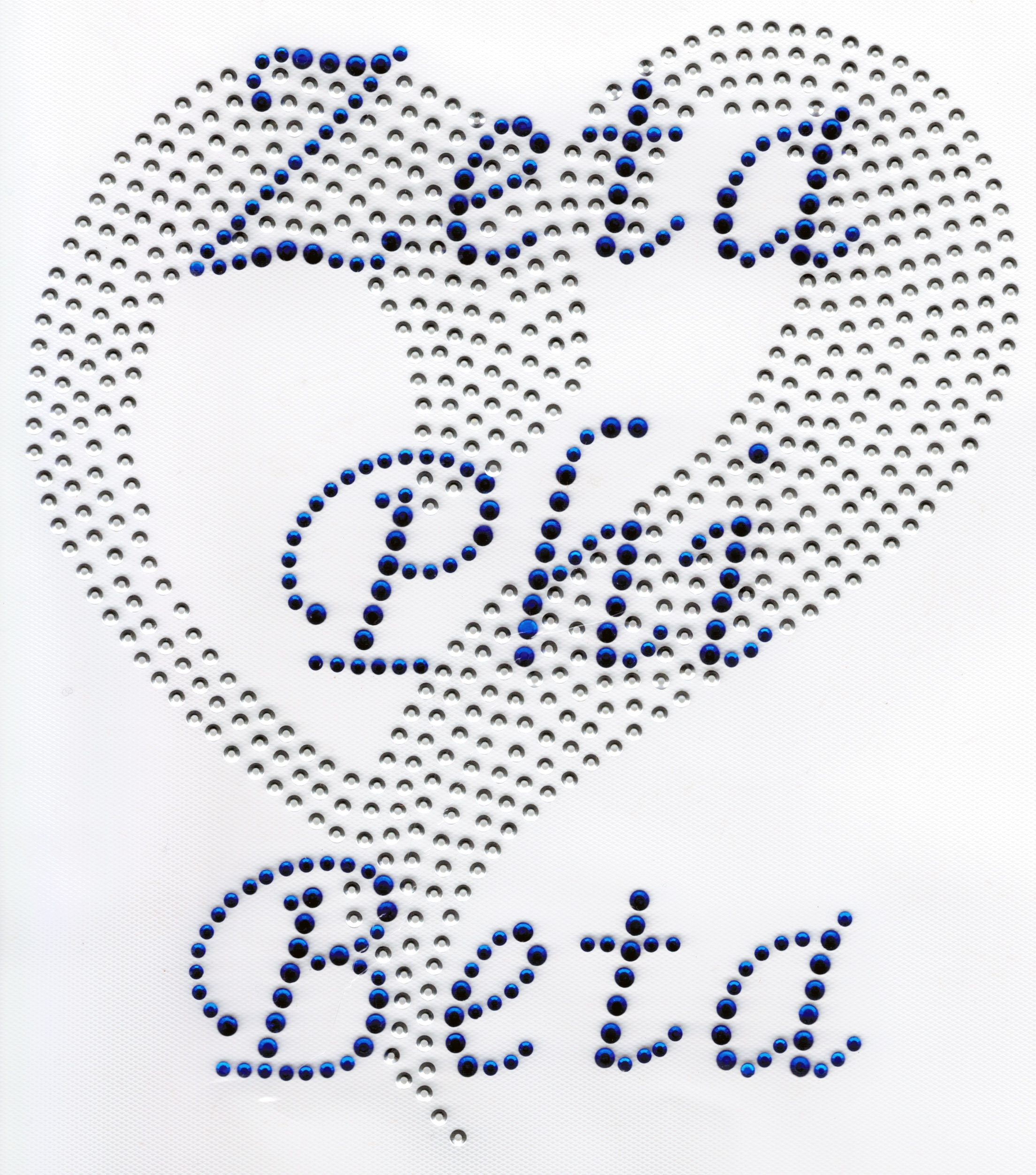 Zeta Phi Beta Sequin Heart Rhinestone Letter Heat Transfer [Silver/Blue ...