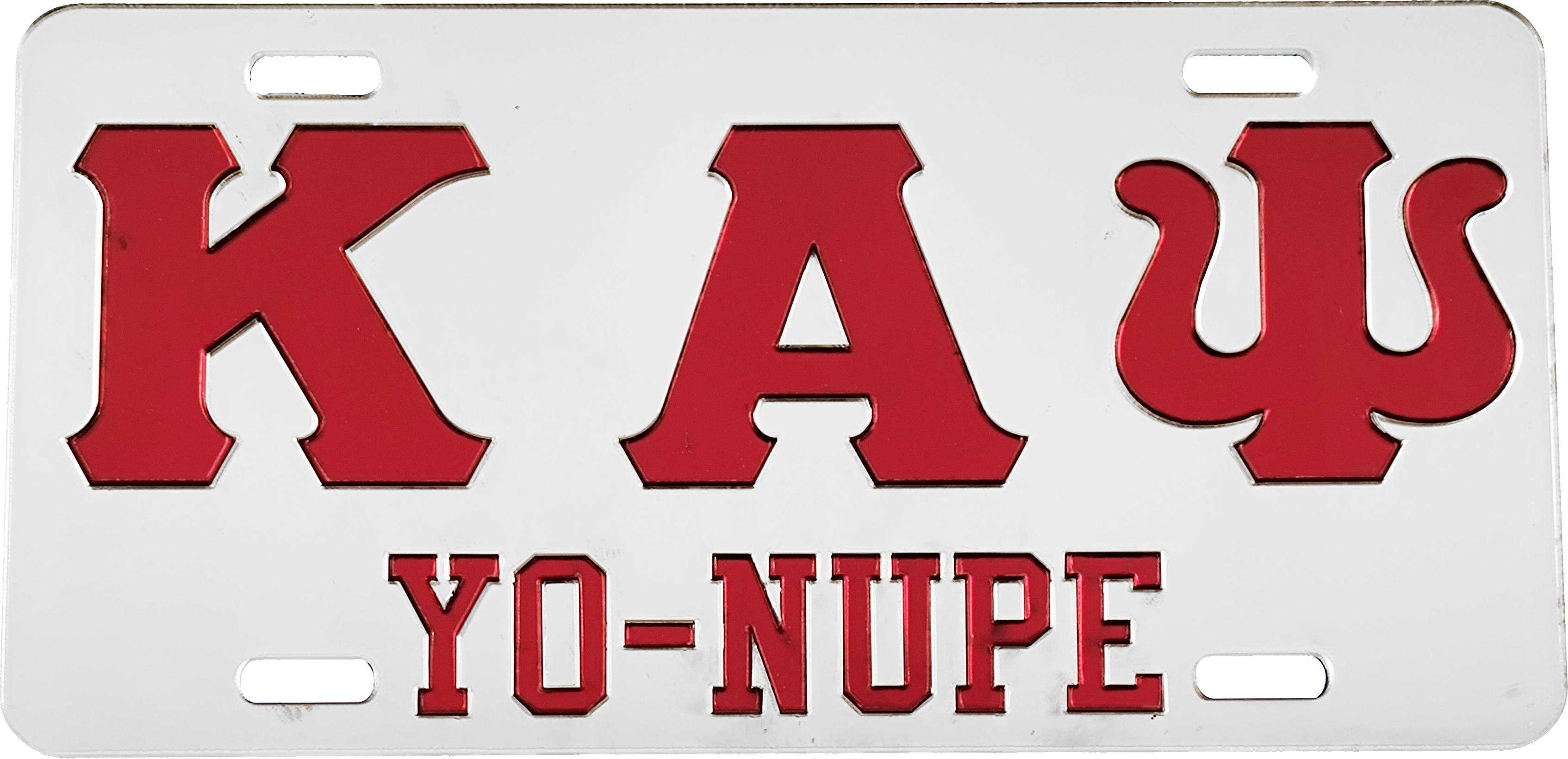 Kappa Alpha Psi Yo-Nupe Mirror License Plate [Silver/Red - Car/Truck ...