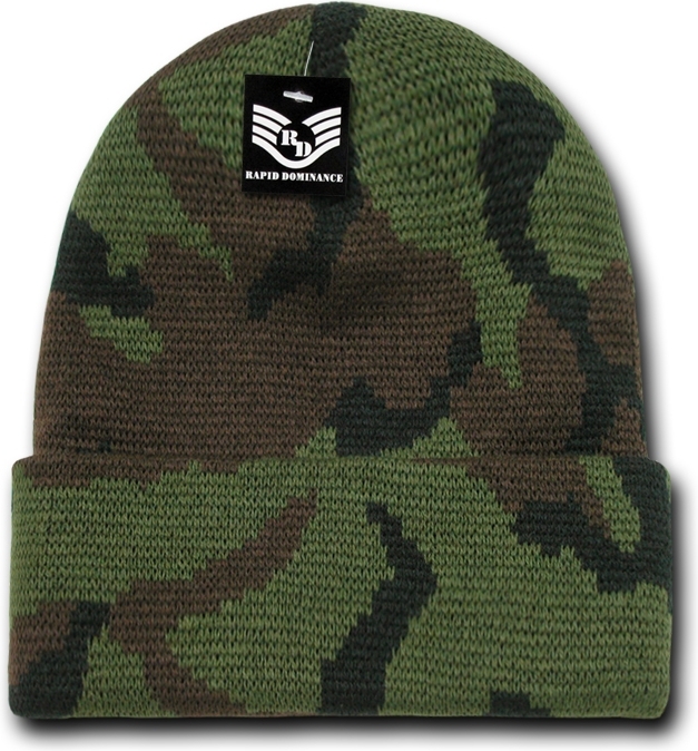 Rapid Dominance Camouflage Mens Cuff Beanie Cap [Woodland] > Product ...