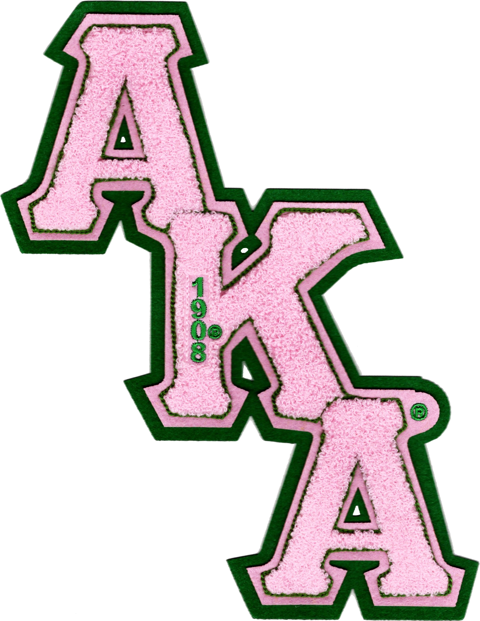 Alpha Kappa Alpha Diagonal Letter Chenille Sew-On Patch [Pink - 10 ...