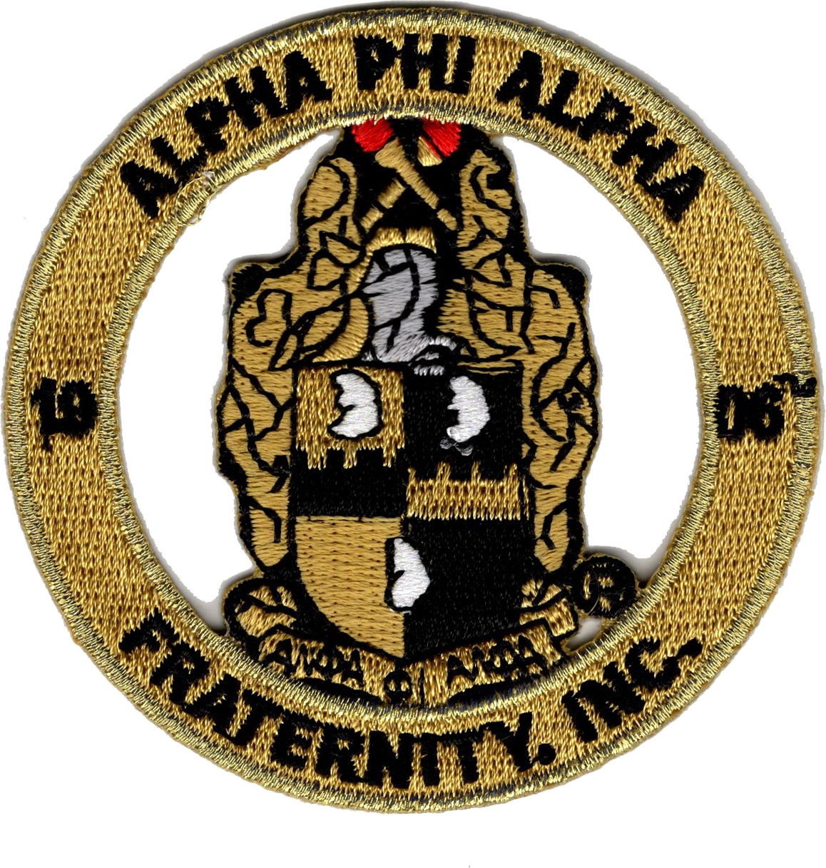 Alpha Phi Alpha Fraternity Inc. Round Cut-Out Iron-On Patch [Gold - 2. ...