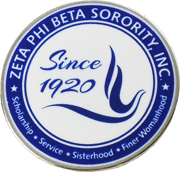 Zeta Phi Beta Sorority, Inc. Since 1920 Round Lapel Pin [Silver 1