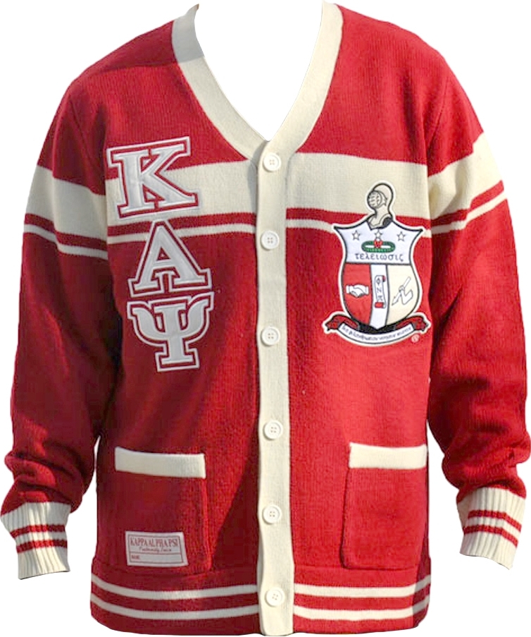 Big Boy Kappa Alpha Psi Divine 9 S6 Mens Cardigan Sweater [Crimson Red ...