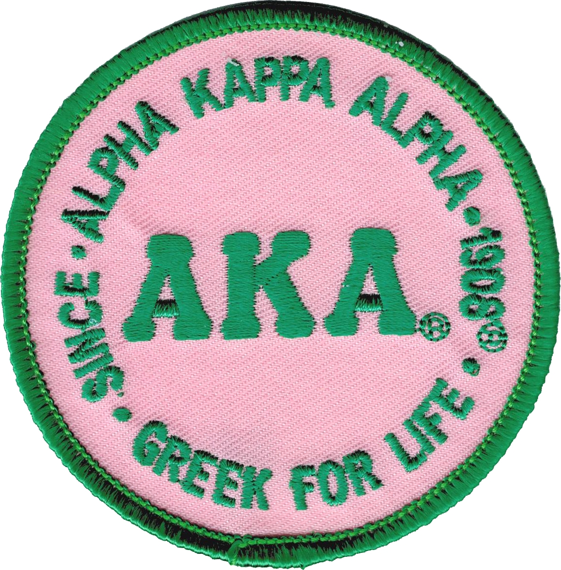 Alpha Kappa Alpha Greek for Life Round Iron-On Patch [Pink - 2.875 ...