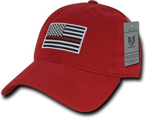 Rapid Dominance Thin Red Line Graphic Relaxed Mens Cap [Red ...
