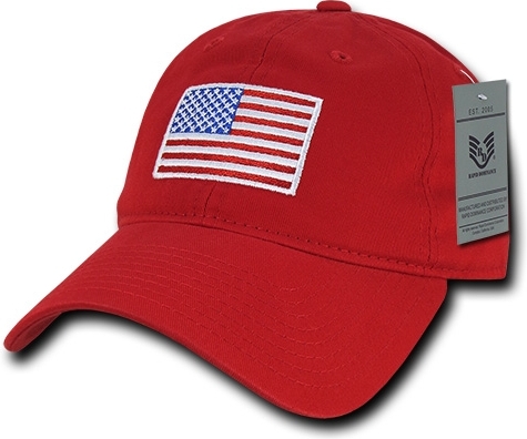 RapDom Original USA Flag Graphic Relaxed Mens Cap [Red - Adjustable ...