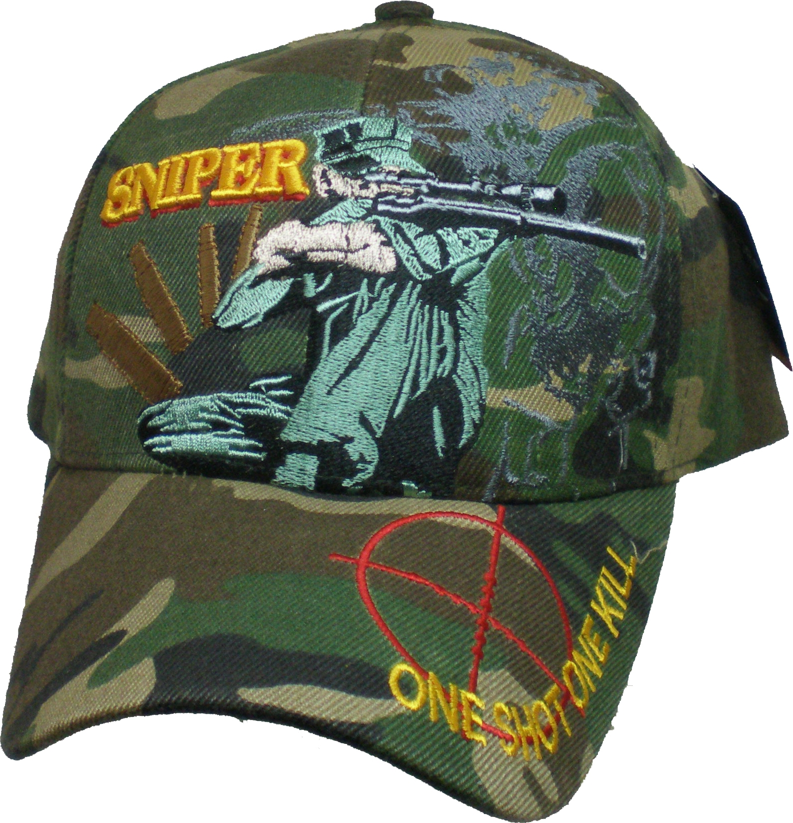 Product Details > Sniper One Shot One Kill Target Bill Mens Cap ...