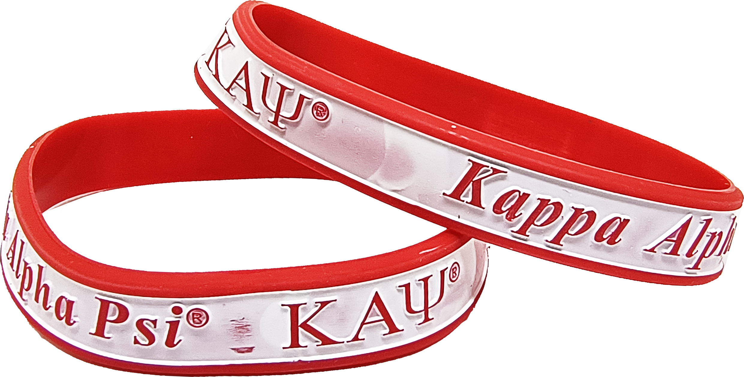 Kappa Alpha Psi 2-Tone Color Silicone Bracelet [Pack of 2 - Red/White ...