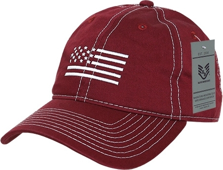 RapDom White US Flag Graphic Relaxed Mens Cap [Cardinal Red ...