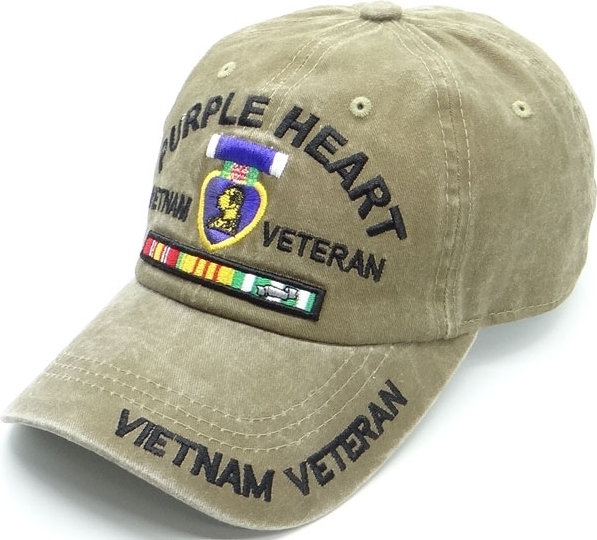 Purple Heart Vietnam Veteran Pigment Washed Cotton Mens Cap | The ...