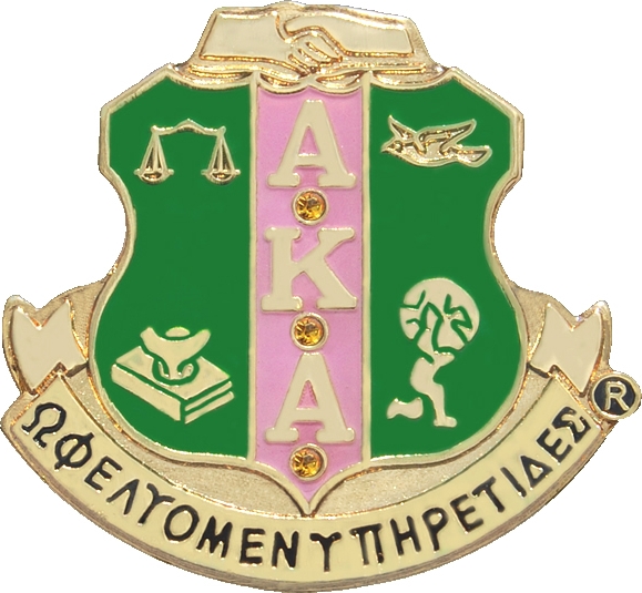 Alpha Kappa Alpha Crystal Crest Lapel Pin [gold - 1