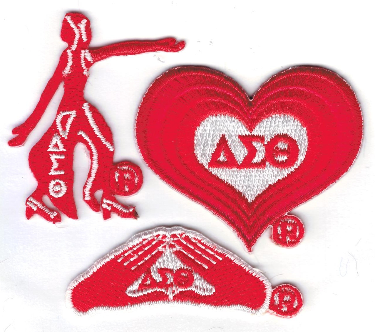 Delta Sigma Theta Pack B Embroidered Stick On Applique Patches Red Product Details
