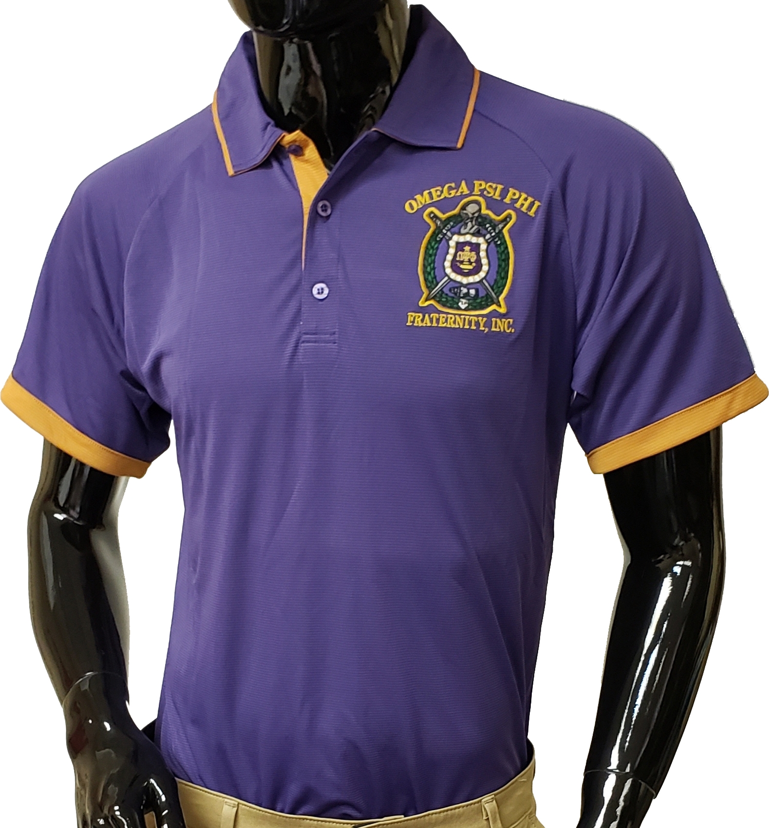 Buffalo Dallas Omega Psi Phi DriFit Mens Polo Shirt [Purple - S