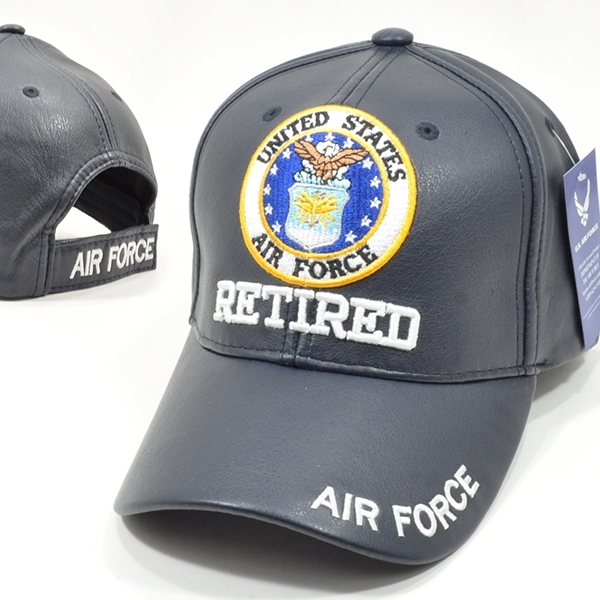 Product Details > Air Force Retired PU Leather Mens Cap [Navy Blue ...