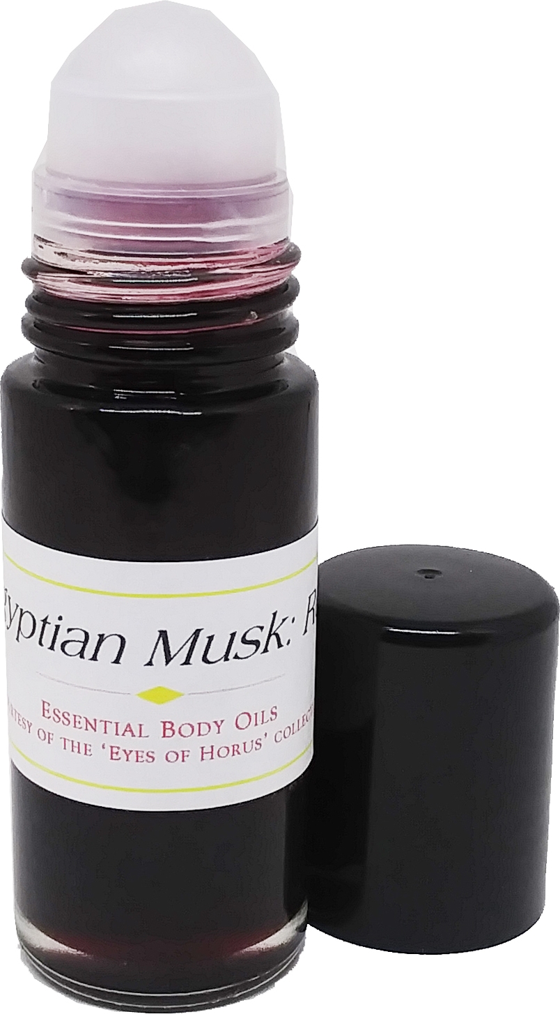 Egyptian Musk: Red Scented Body Oil Fragrance [Clear Glass - Roll-On] Red / 1 oz.