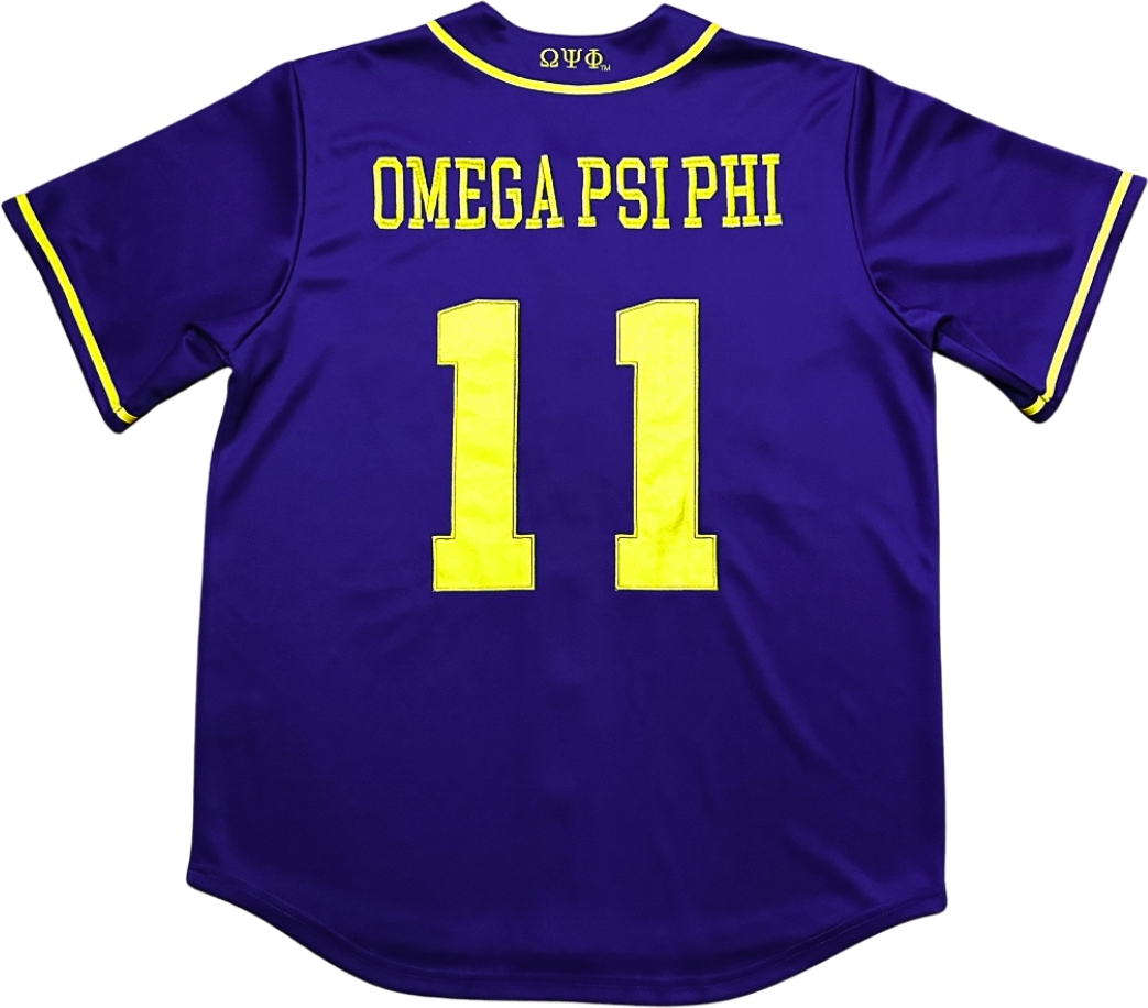 Legacy Tradition Omega Psi Phi Mens Baseball Jersey Purple