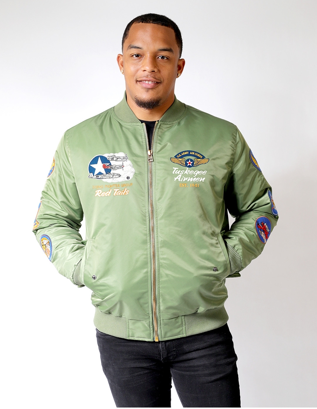 Big Boy Tuskegee Airmen S5 Mens Bomber Jacket eBay