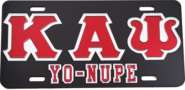 Kappa Alpha Psi Yo-Nupe Outline Mirror License Plate [Black/Red/Silver ...