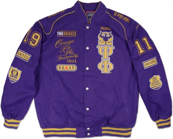 Big Boy Omega Psi Phi Divine 9 S5 Mens Racing Twill Jacket [Purple ...