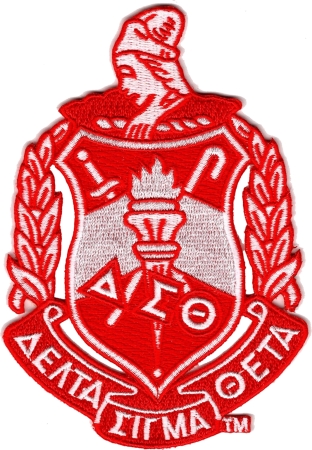 Delta Sigma Theta Crest Emblem Iron-On Patch [Red/White - 2.875 ...