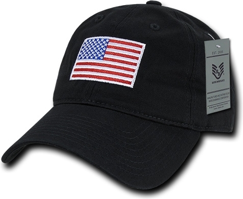 RapDom Original USA Flag Graphic Relaxed Mens Cap [Black - Adjustable ...