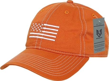 RapDom White US Flag Graphic Relaxed Mens Cap [Burnt Orange ...