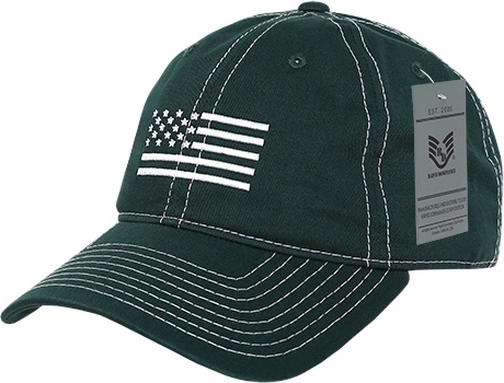 RapDom White US Flag Graphic Relaxed Mens Cap [Hunter Green ...
