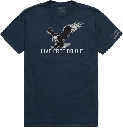 RapDom Live Free Or Die Eagle Tactical Graphics Mens Tee [Navy Blue ...