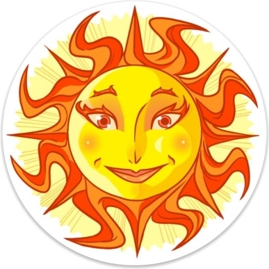 Happy Sun Color Sticker [Pack of 2 - White - 4