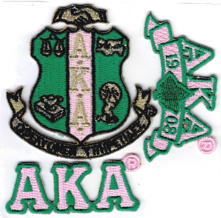 Alpha Kappa Alpha 3-Pack A Embroidered Stick-On Applique Patches [Green ...