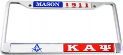 View Buying Options For The Mason + Kappa Alpha Psi Split Founder Year License Plate Frame