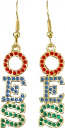 View Buying Options For The Order of the Eastern Star Austrian Crystal Earrings