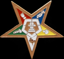 View Buying Options For The Order of the Eastern Star Pentagram Down Lapel Pin