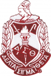 Delta Sigma Theta Crest Embroidered Iron-On Patch [White - 5 ...