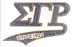 View Buying Options For The Sigma Gamma Rho Since 1922 Athletic Tail Rhinestud Heat Transfer