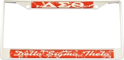 View Buying Options For The Delta Sigma Theta Domed Script License Plate Frame