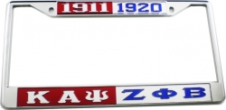 View Buying Options For The Kappa Alpha Psi + Zeta Phi Beta Split License Plate Frame