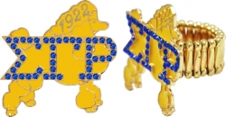 View Buying Options For The Sigma Gamma Rho Poodle Austrian Crystal Stretchy Band Ring