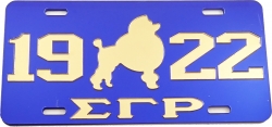 View Product Detials For The Sigma Gamma Rho 1922 Poodle Mirror License Plate
