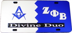 View Buying Options For The Mason + Zeta Phi Beta Split Divine Duo License Plate