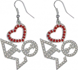 View Buying Options For The Delta Sigma Theta Crystal Heart Earrings