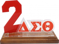View Buying Options For The Delta Sigma Theta Acrylic Desktop Line #2 With Wooden Base
