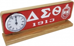 View Buying Options For The Delta Sigma Theta Wood Desk Top Clock