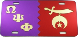 View Buying Options For The Omega Psi Phi + Shriner Split Mirror License Plate