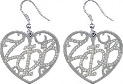 View Buying Options For The Zeta Phi Beta Crystal Filigree Heart Earrings