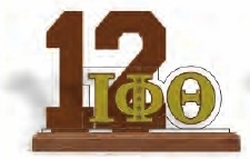 View Buying Options For The Iota Phi Theta Acrylic Desktop Line #12 With Wooden Base