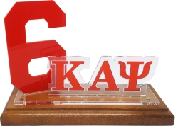 View Buying Options For The Kappa Alpha Psi Acrylic Desktop Line #6 With Wooden Base