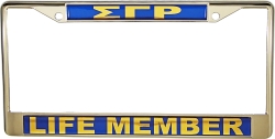 View Buying Options For The Sigma Gamma Rho Life Member Domed License Plate Frame