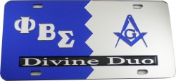 View Buying Options For The Phi Beta Sigma + Mason Split Divine Duo License Plate