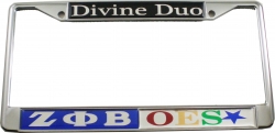 View Buying Options For The Zeta Phi Beta + Eastern Star Split Divine Duo License Plate Frame